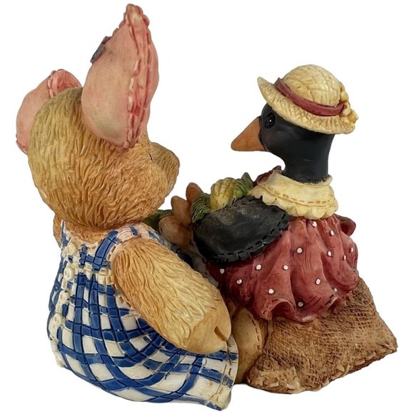 Enesco This Little Piggy Figurine Nothin Corny Bout You And Me 1994 TLP Crow Pig - Picture 5 of 9
